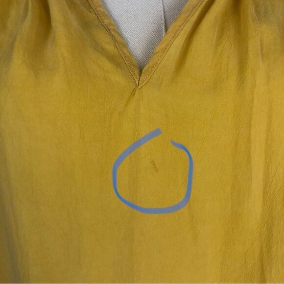 Corey Lynn‎ Calter Sun Yellow Cupro Midi Dress Minimalist Shapeless Topper - Picture 6 of 13